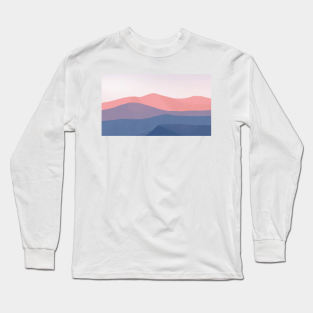 blue and pink mountain Long Sleeve T-Shirt